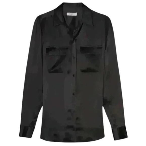 Equipment Black Button-Down Long Sleeve Blouse – Size XL – MSRP $230 - Picture 2 of 5